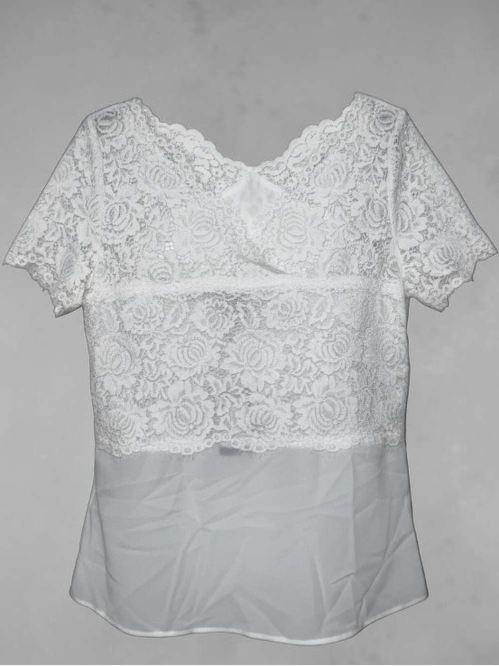 The Kooples Lace Blouse White  Size L NWT Sheer Chiffon Floral Side Zip